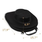 Anysiny Hat Box for Travel-Crush Proof Hat Travel Case for Cowboy Hats Holder Storage Box Organizer Cap Carrier with Adjustable Carry Strap (Cowboy-Bl